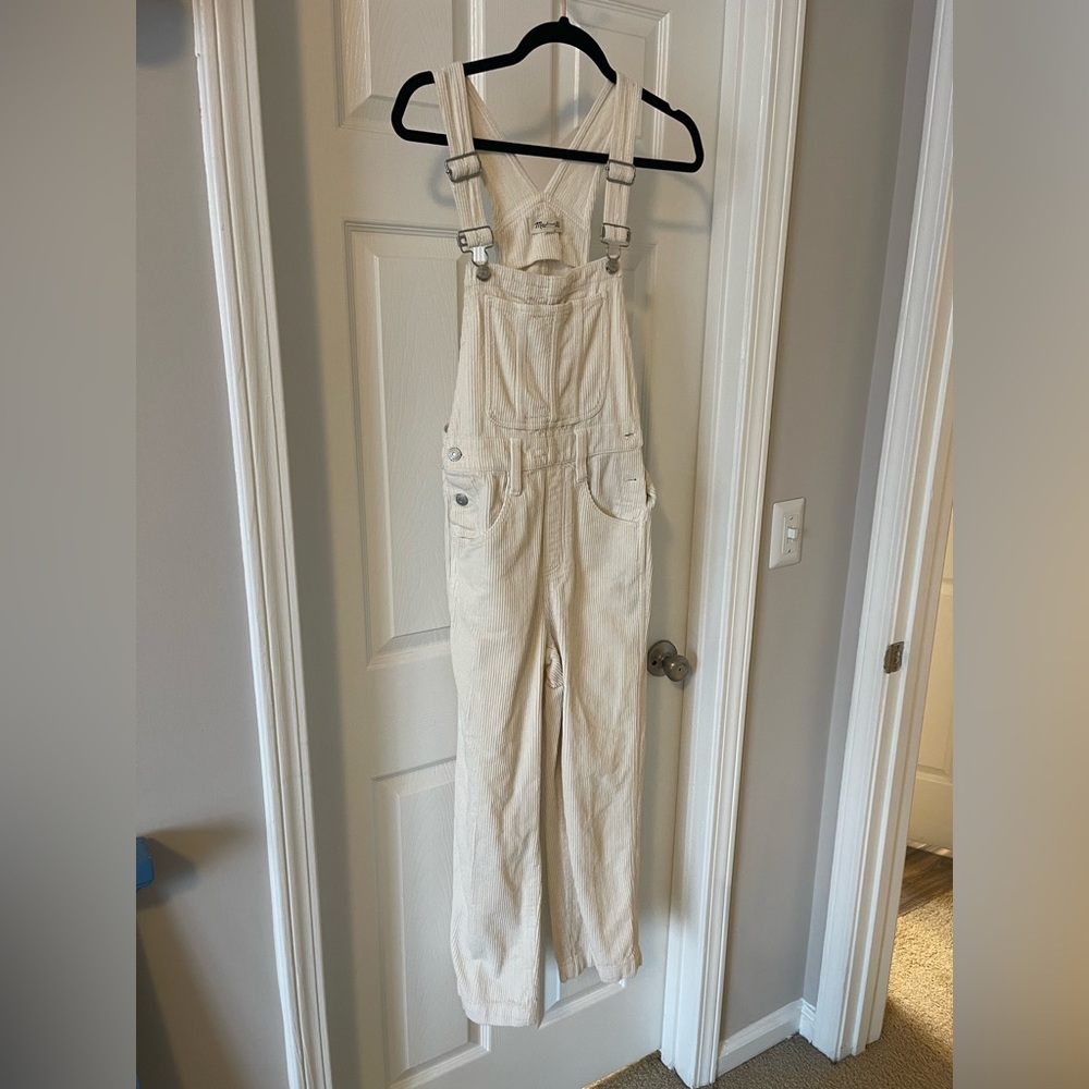 Madewell straight leg corduroy overalls